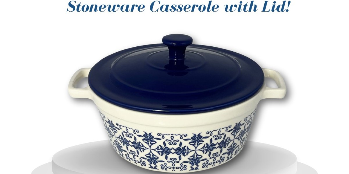 Le Regalo® Stoneware Casserole with Lid